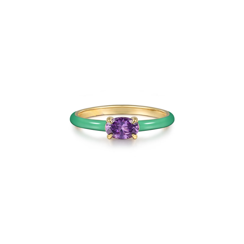 The Petite Pavilion Ring (Amethyst Purple & Chrome Red Edition)
