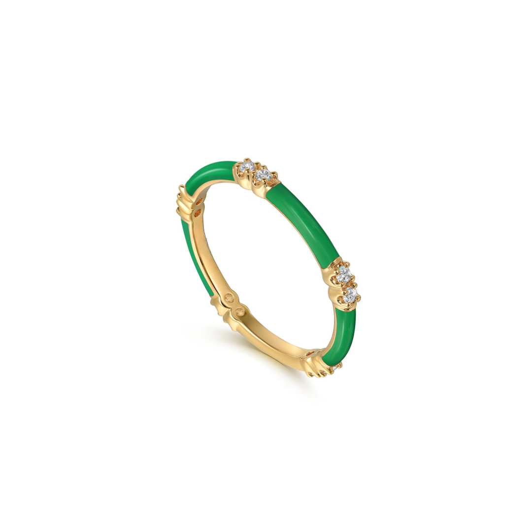 The Lucky Bamboo Ring (Millennial Pink & Yellow Gold Edition)