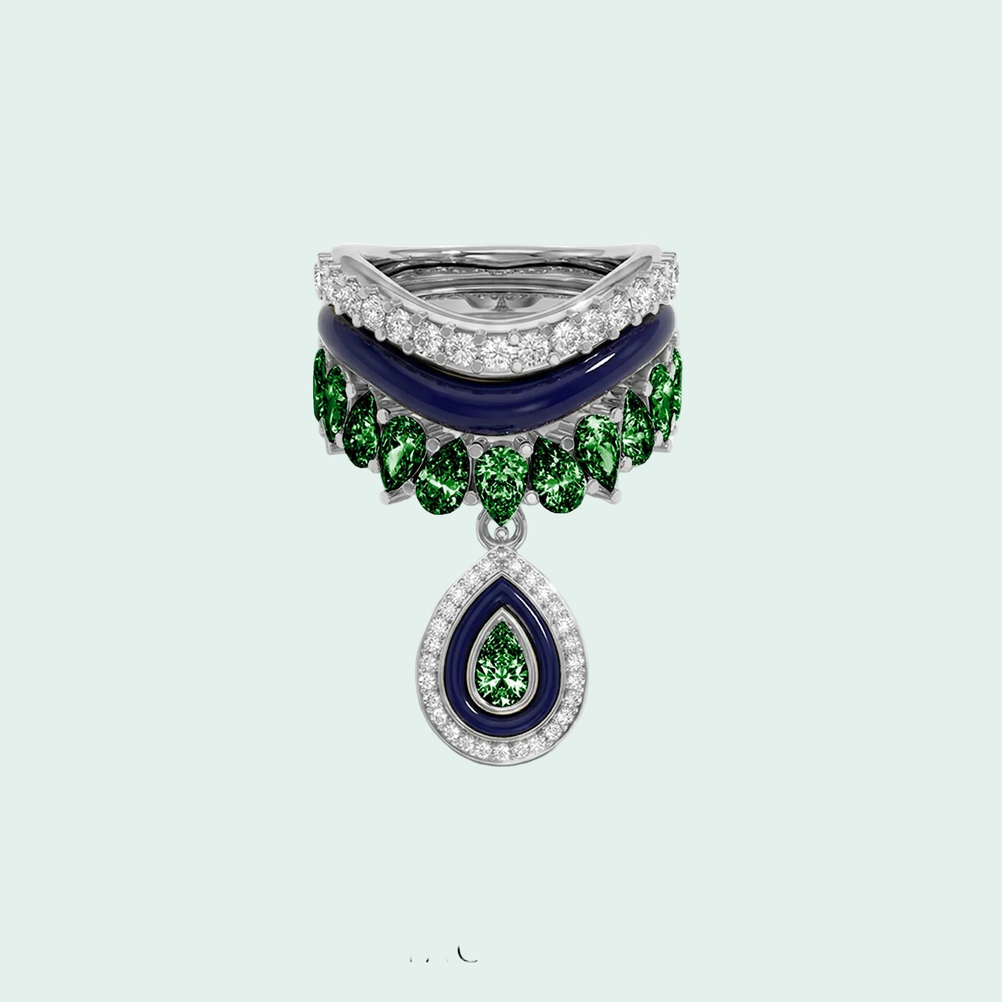 Varna-Volt-Silver Trio Ring Stack