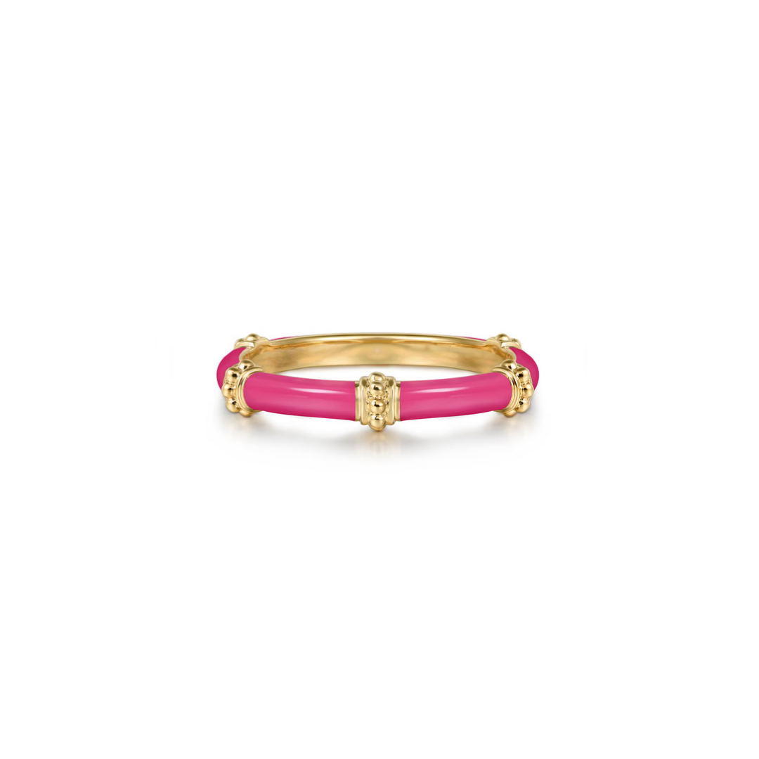 The Bamboo Node Ring (Chrome Green & Rose Gold Edition)