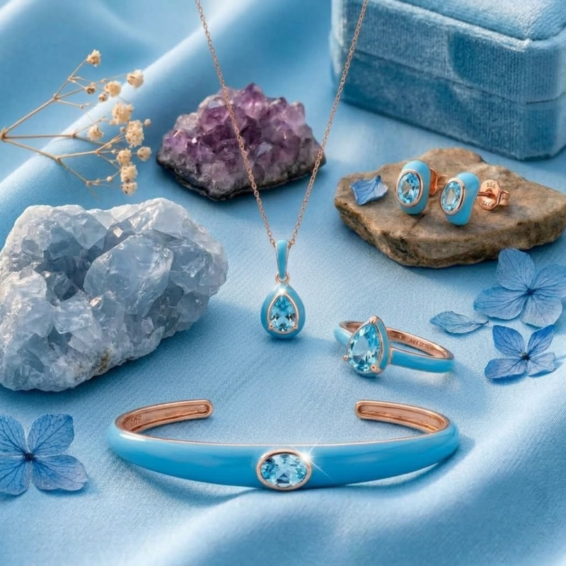 Azure Arc Pear-Cut Complete Jewelry Set ( Mint Green Edition)
