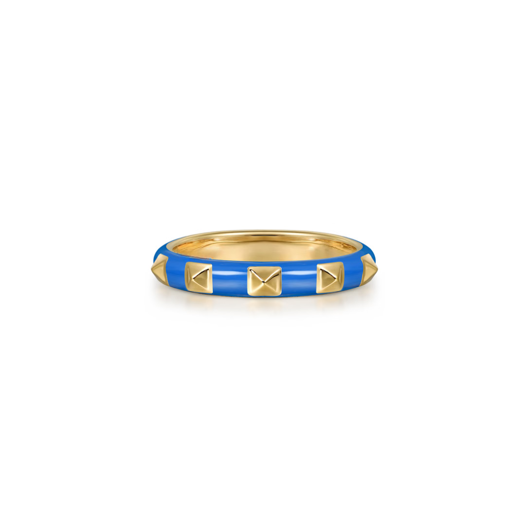 The Pyramid Edge Band (Blue & Yellow Gold Edition)