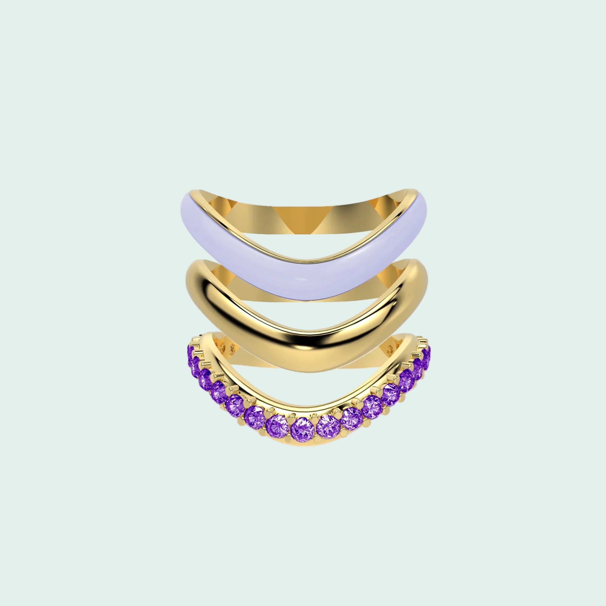The Sugar Echo-Gold Ring Trio