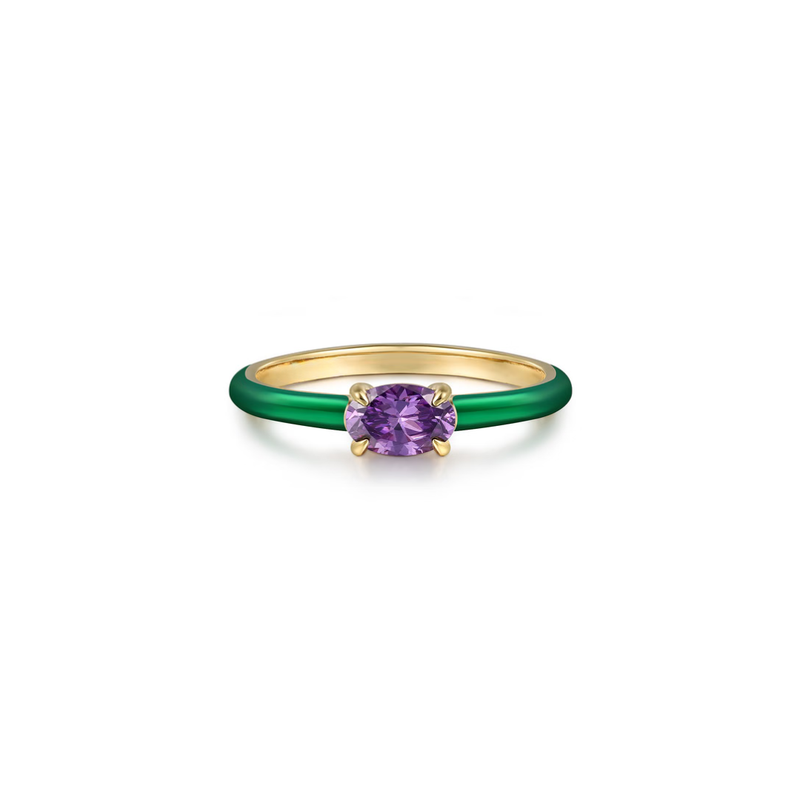 The Petite Pavilion Ring (Amethyst Purple & Chrome Red Edition)