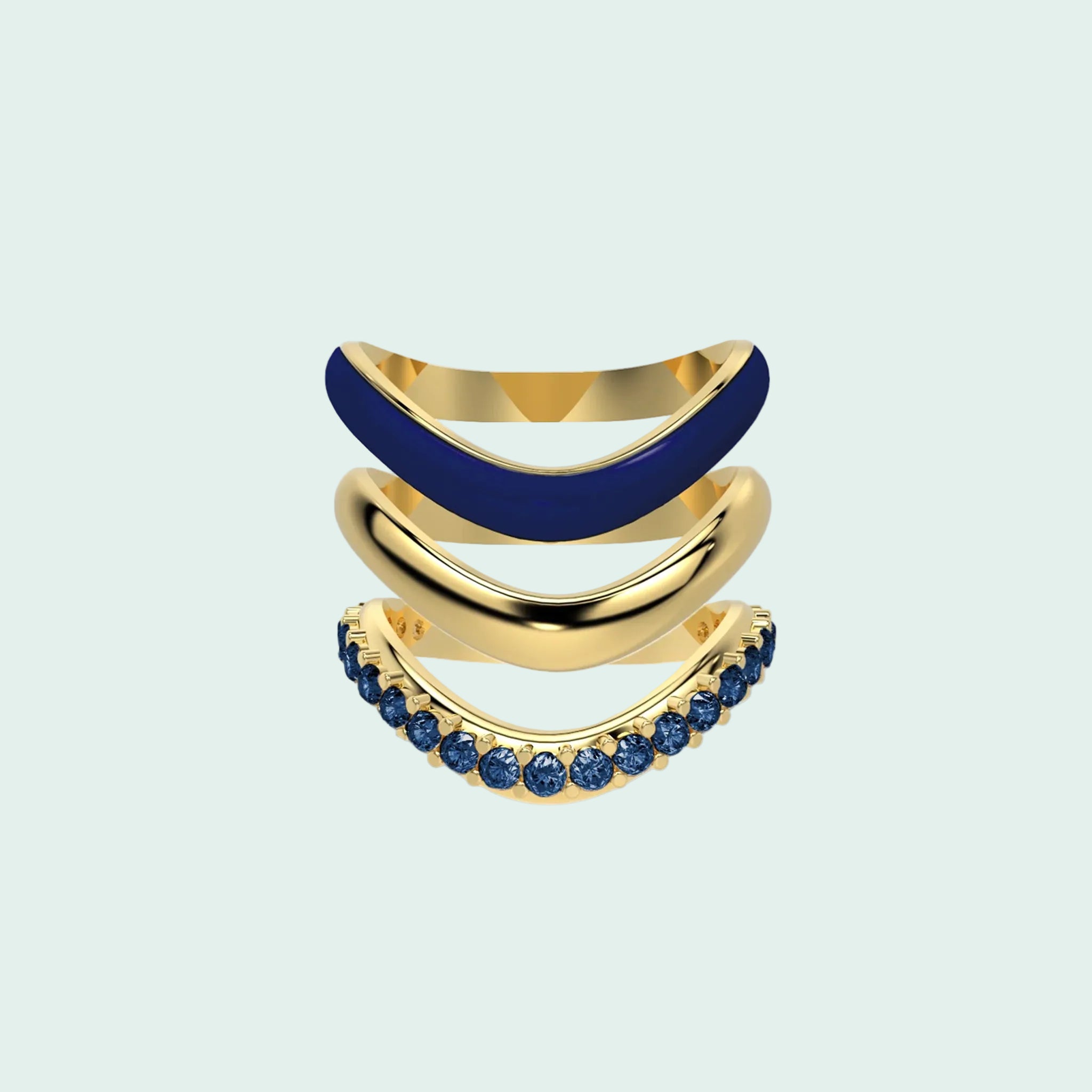 The Sugar Echo-Gold Ring Trio
