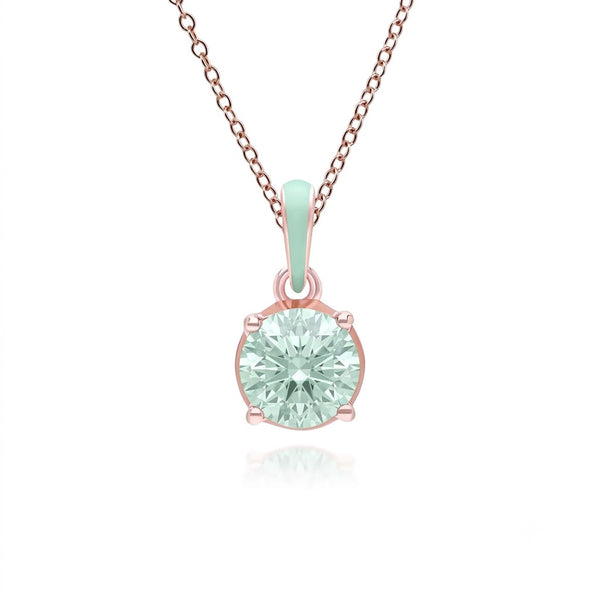Lumina Round-Cut Enamel Pendant Necklace (Lavender Edition)