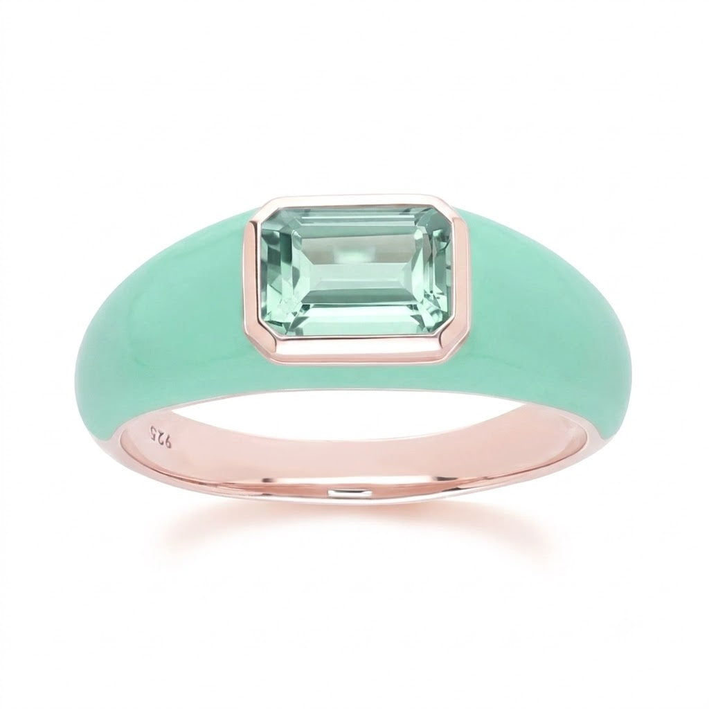 Azure Arc Baguette Dome Ring (Lavender Edition)