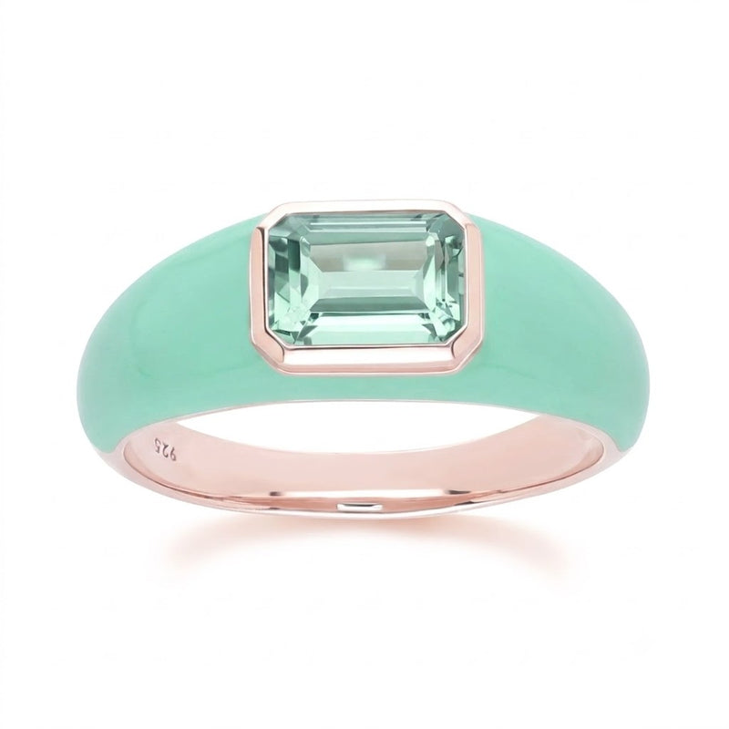 Azure Arc Baguette Dome Ring (Lavender Edition)