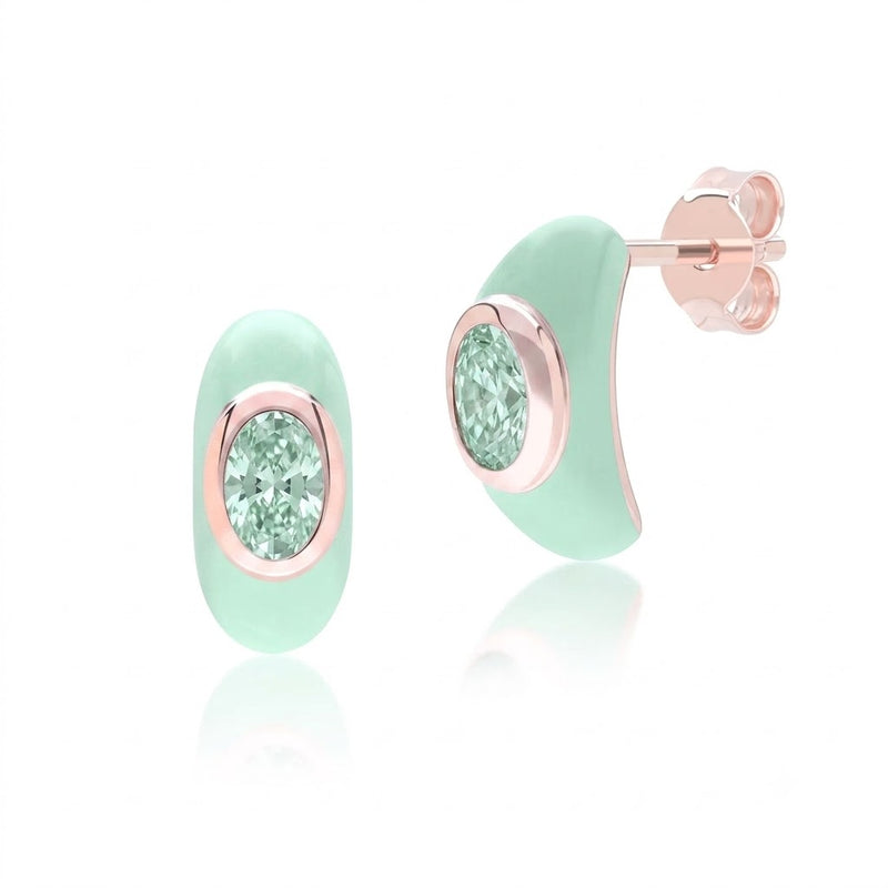 Azure Arc Baguette Stud Earrings (Sky Edition)