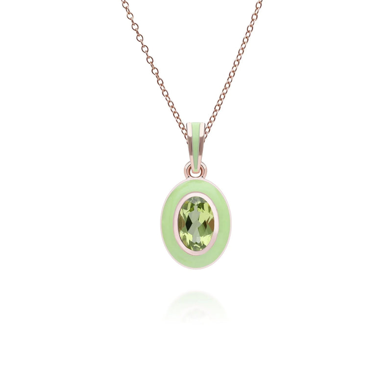 Lumina Emerald-Cut Enamel Pendant Necklace (Mint Green Edition)