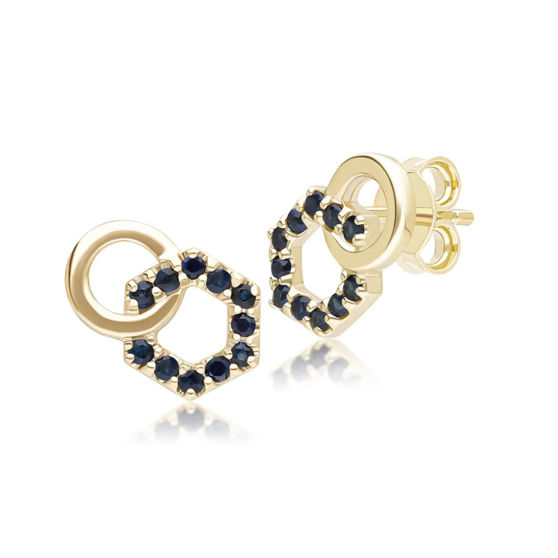 Apex Interlock Stud Earrings (Emerald Edition)