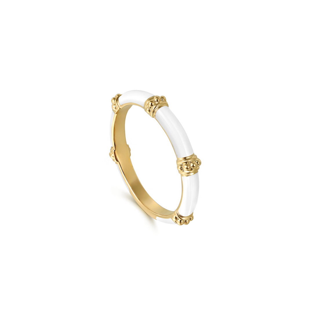 The Bamboo Node Ring (Chrome Green & Rose Gold Edition)
