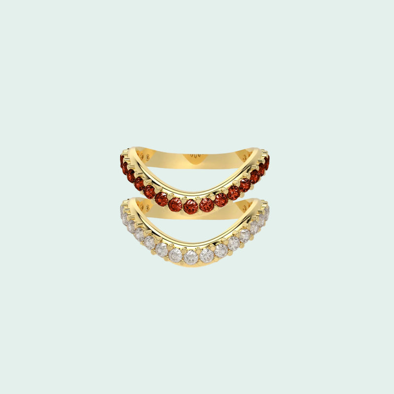 Liquid Tide Dual Band Pavé Ring