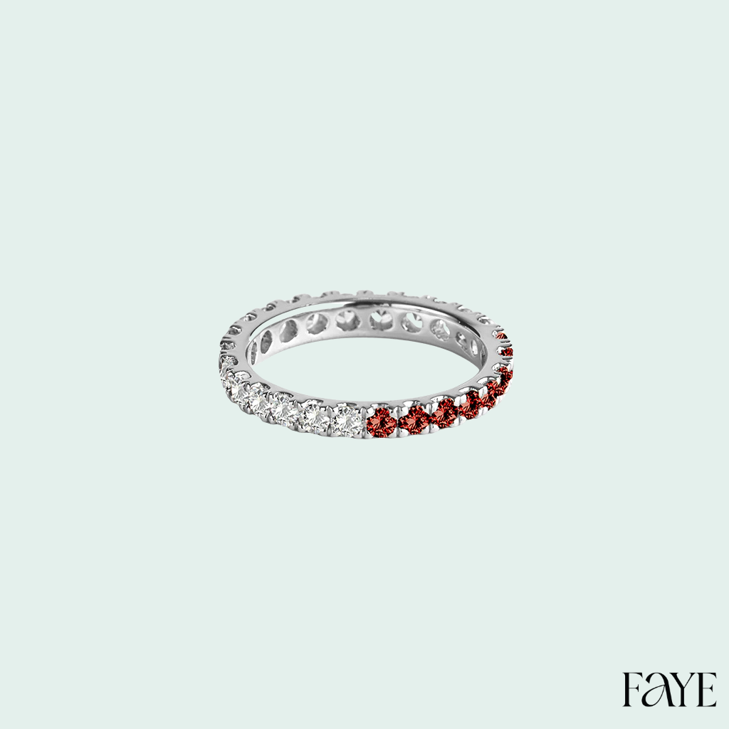 white candy pave eternity  (silver)