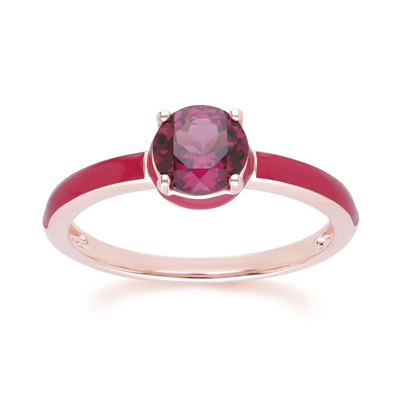 Lumina Emerald-Cut Enamel Ring ( Fuchsia Edition)
