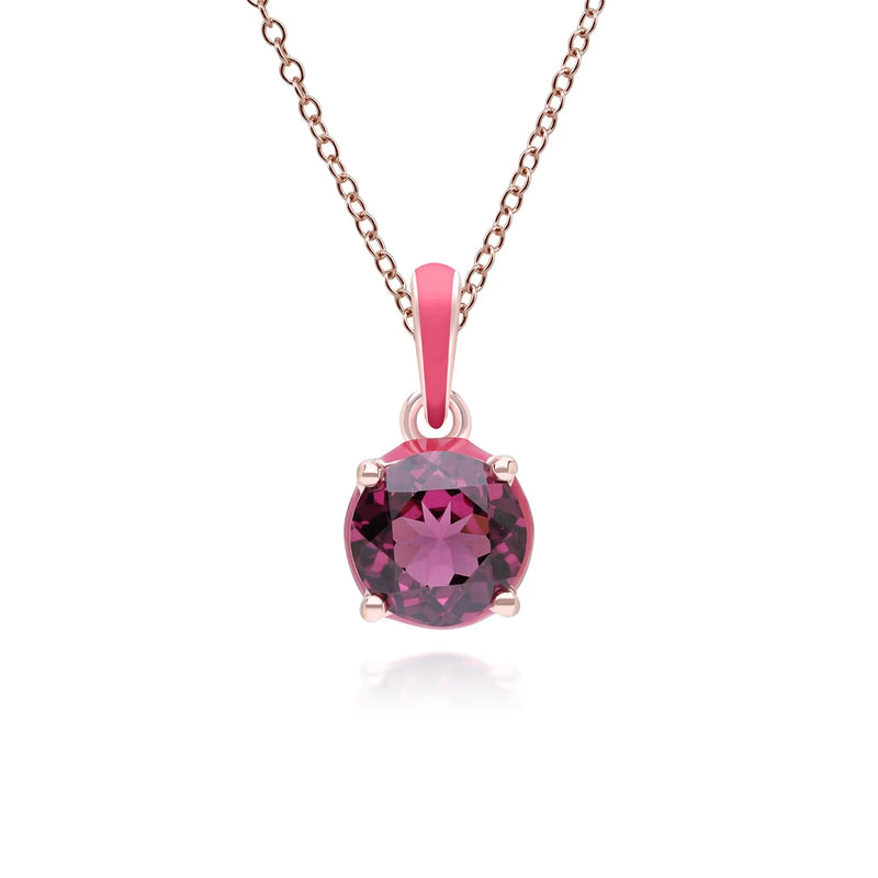 Lumina Round-Cut Enamel Pendant Necklace (Sky Blue Edition)