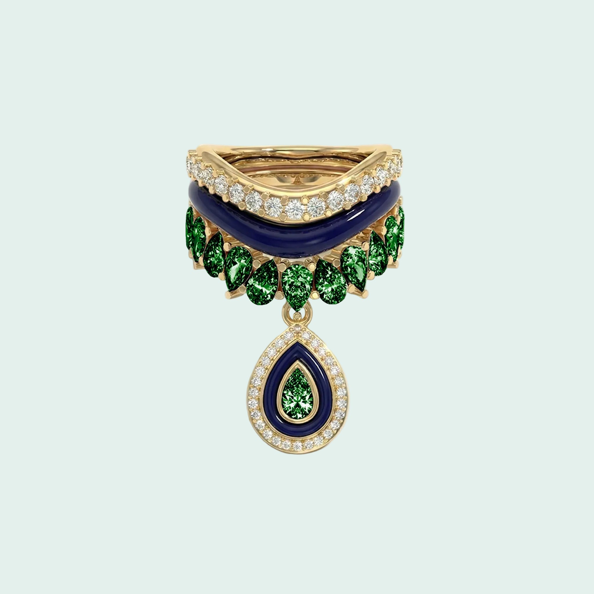 Varna-Volt-Gold Trio Ring Stack