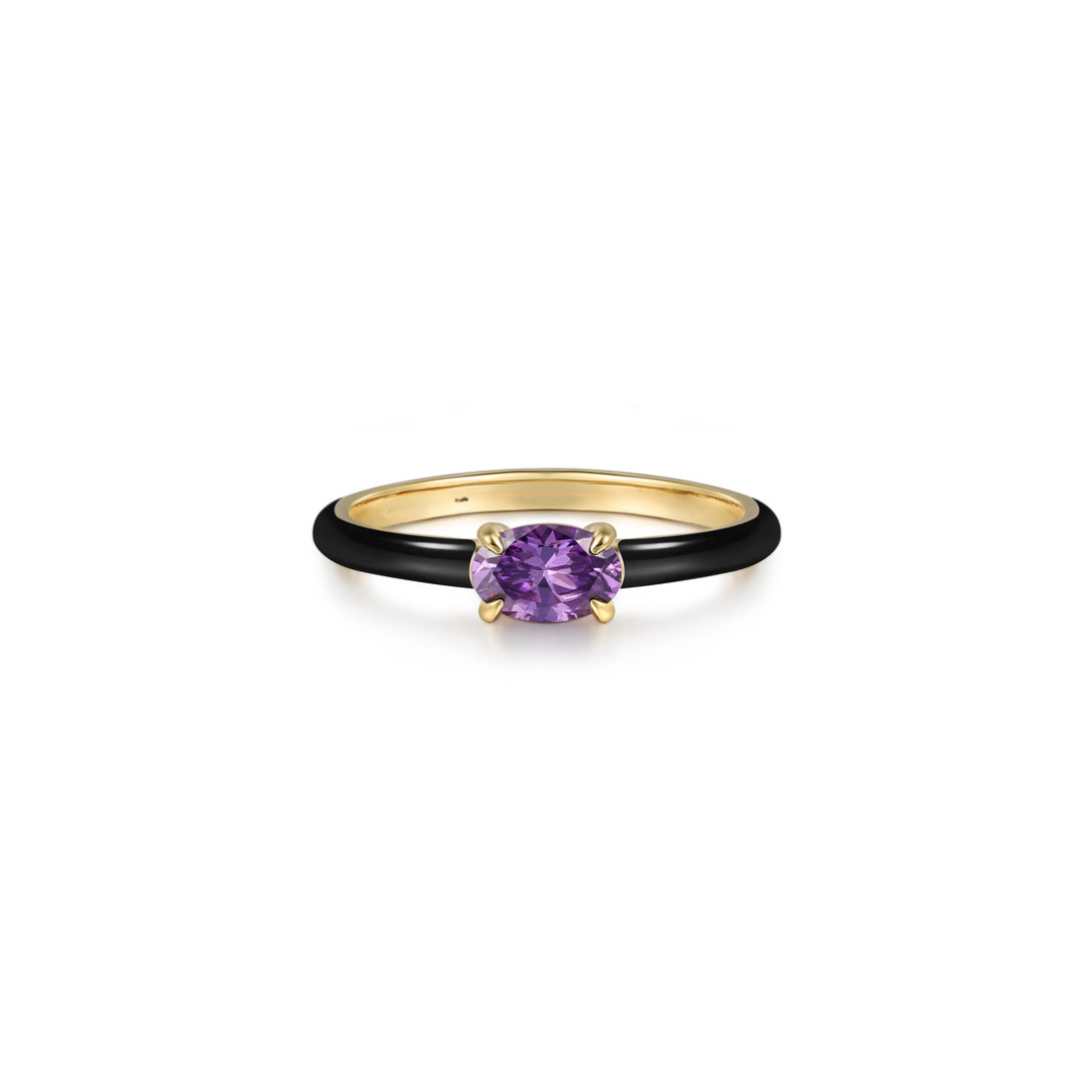 The Petite Pavilion Ring (Amethyst Purple & Chrome Red Edition)