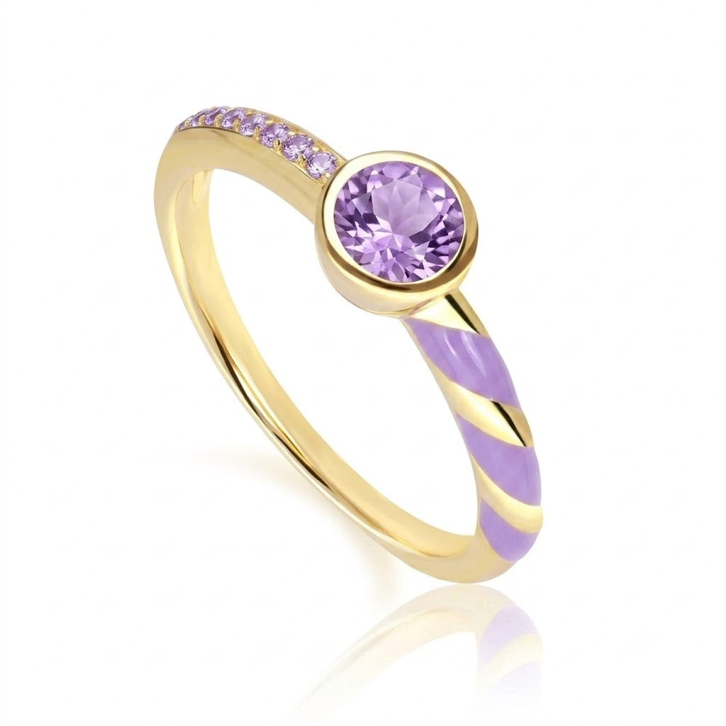 Lumina Spiral Enamel Ring (Lavender Edition)