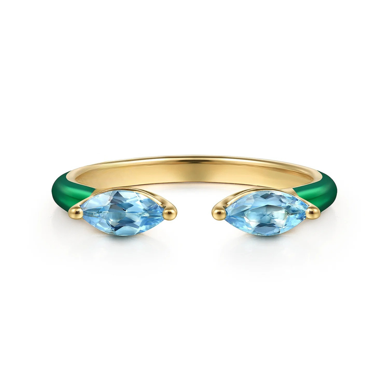 Capri Kiss Ring (Sky Blue & Lime Green Edition)
