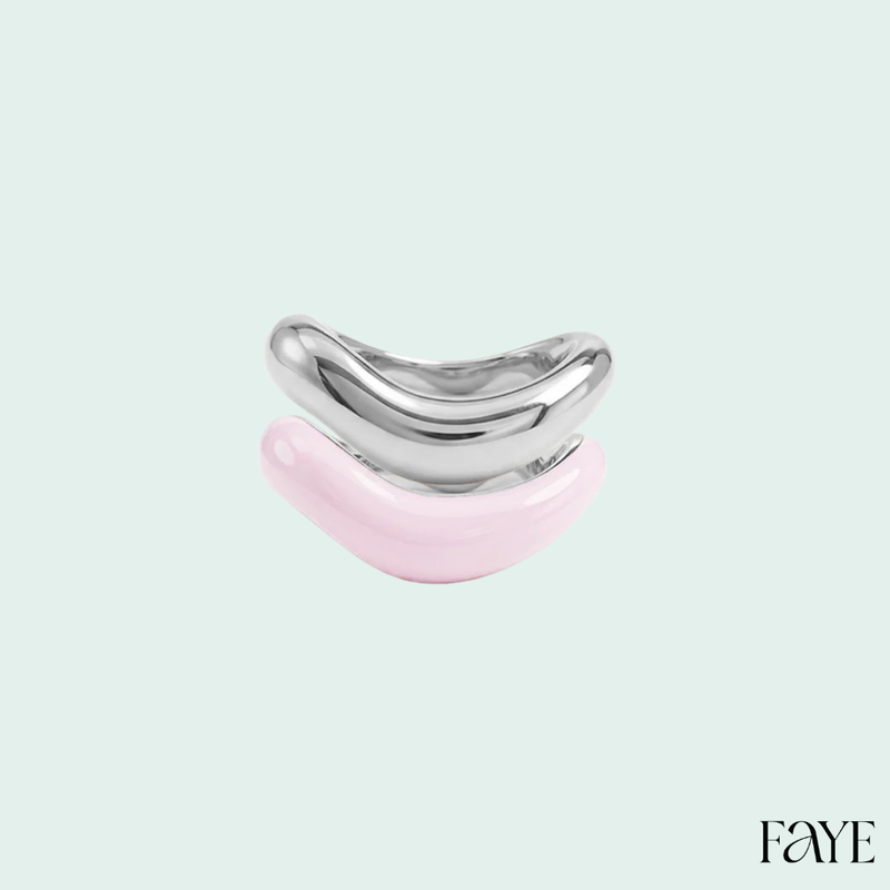 Silver Liquid Tide Rings (set of 2)