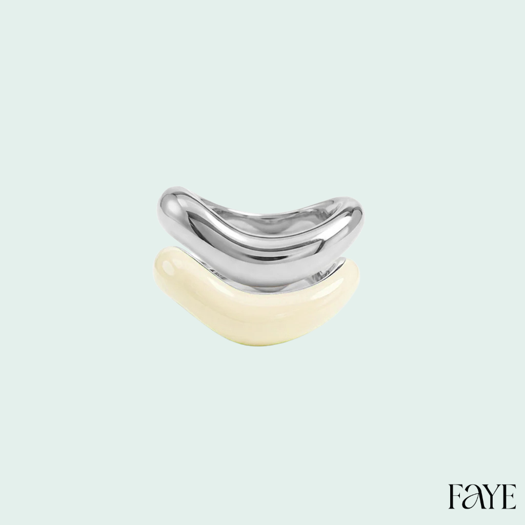 Silver Liquid Tide Rings (set of 2)