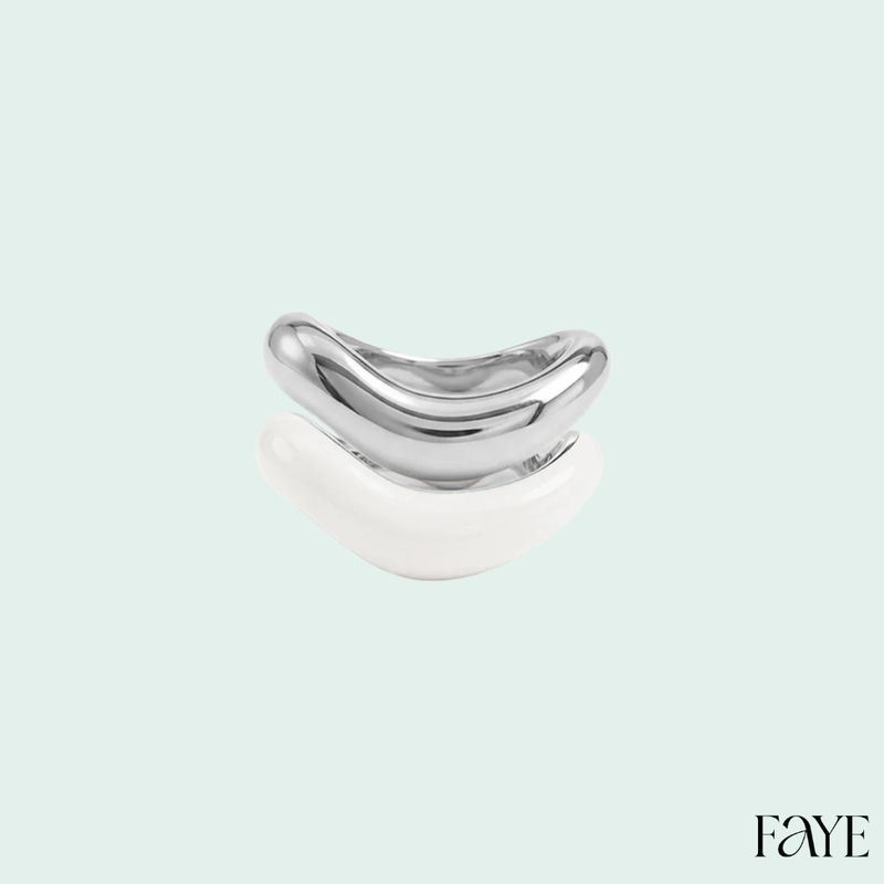Silver Liquid Tide Rings (set of 2)