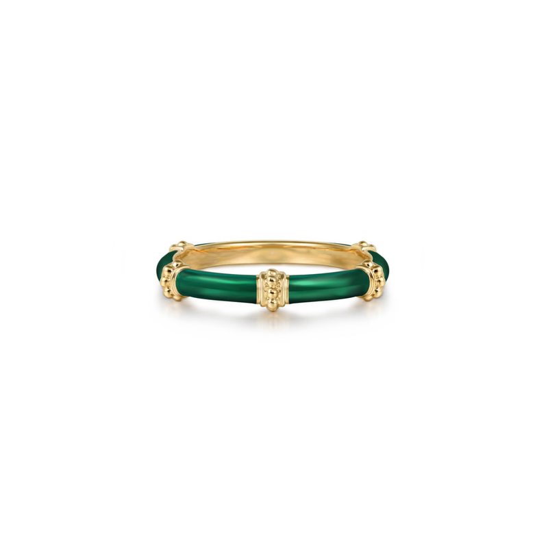 The Bamboo Node Ring (Chrome Green & Rose Gold Edition)