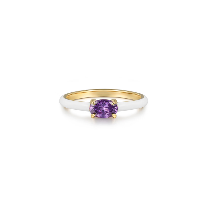 The Petite Pavilion Ring (Amethyst Purple & Chrome Red Edition)