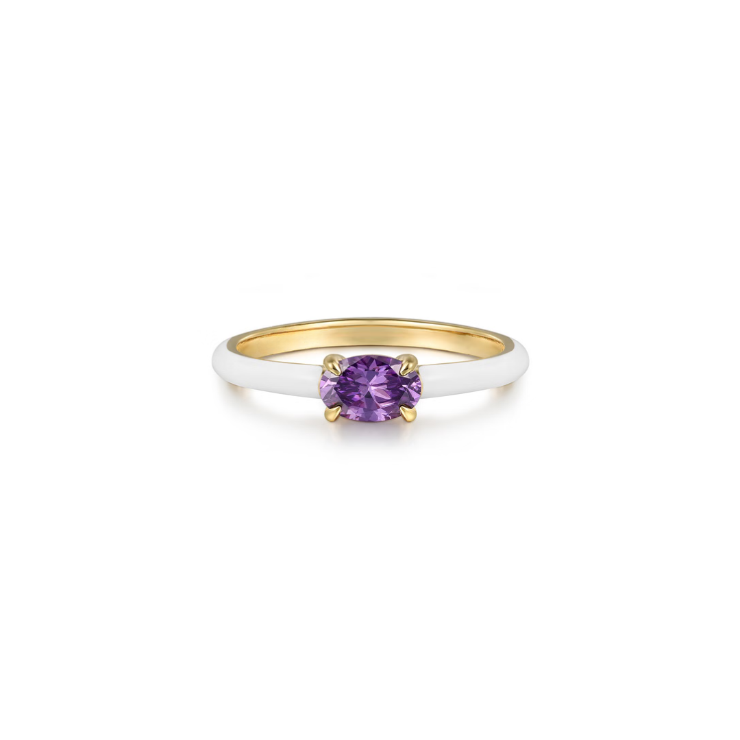 The Petite Pavilion Ring (Purple & White Edition)