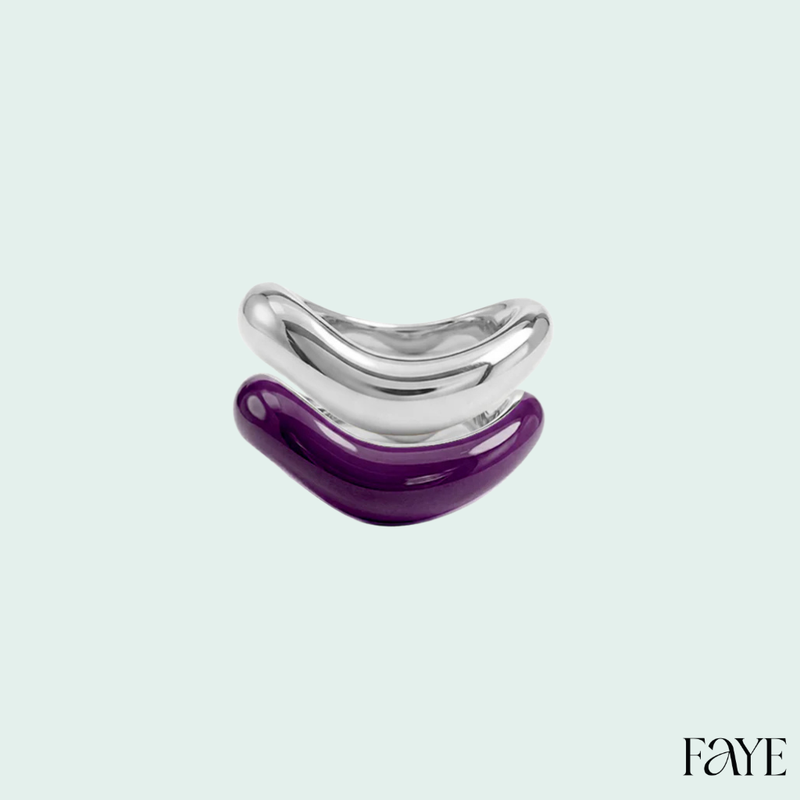 Silver Liquid Tide Rings (set of 2)