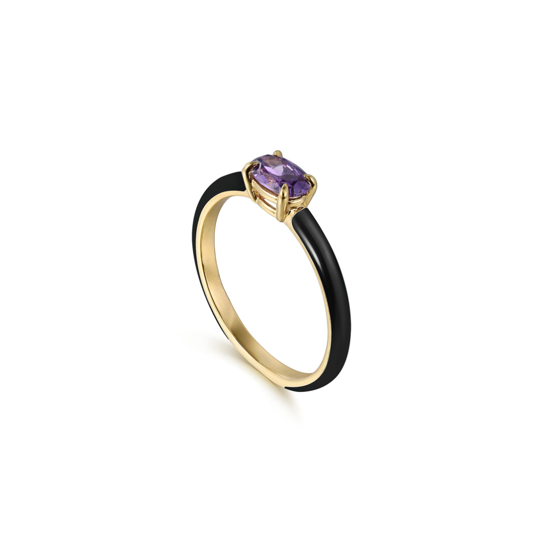 The Petite Pavilion Ring (Amethyst Purple & Chrome Red Edition)