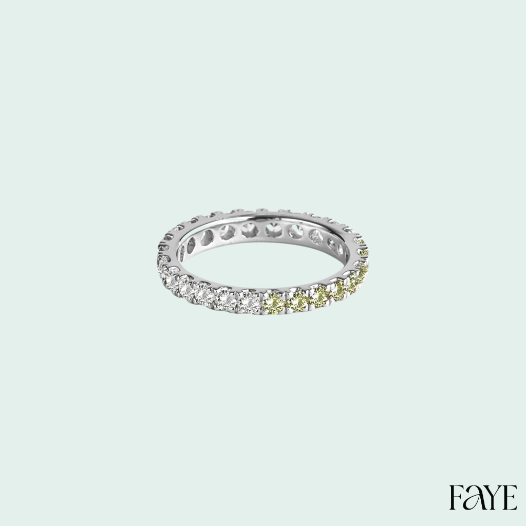 white candy pave eternity  (silver)