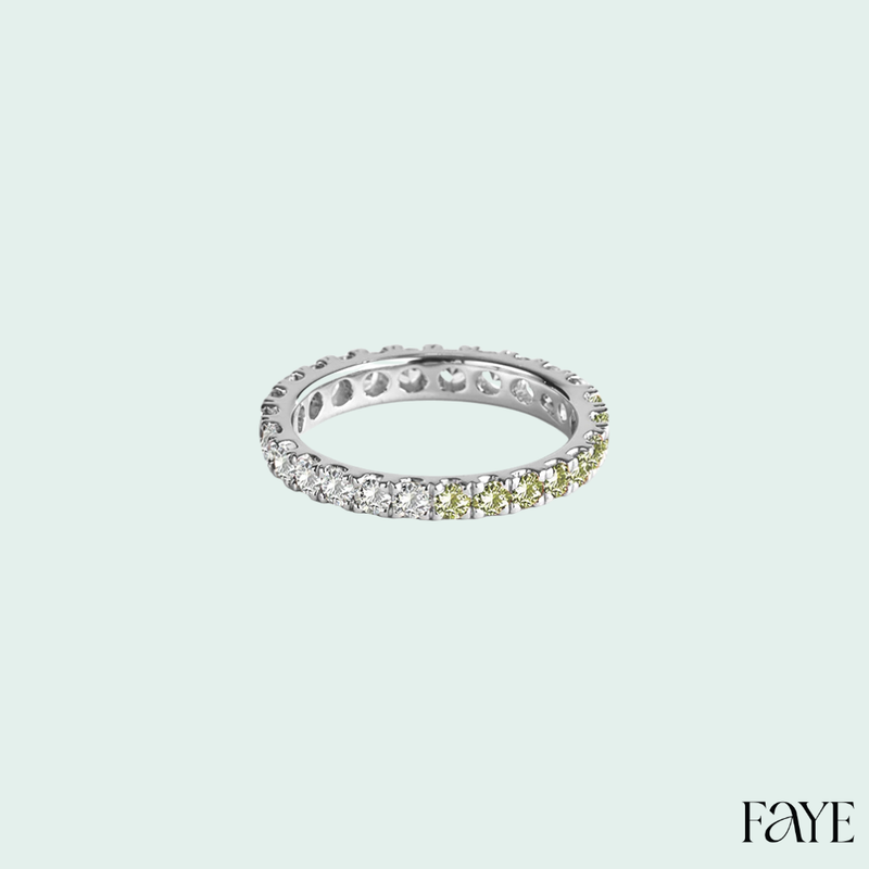 white candy pave eternity  (silver)