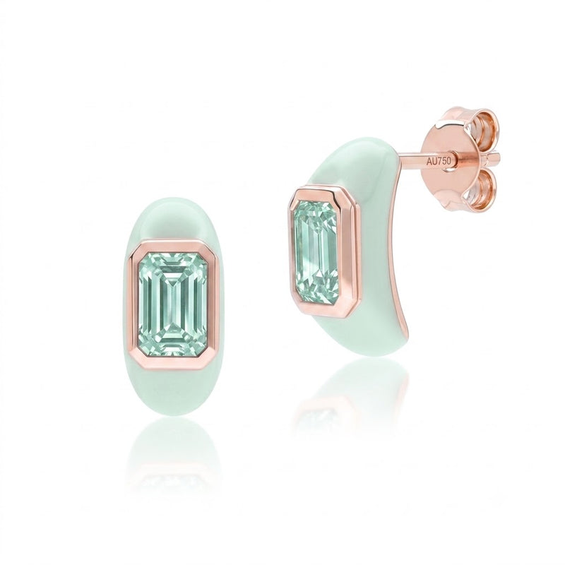 Azure Arc Baguette Stud Earrings (Sky Edition)