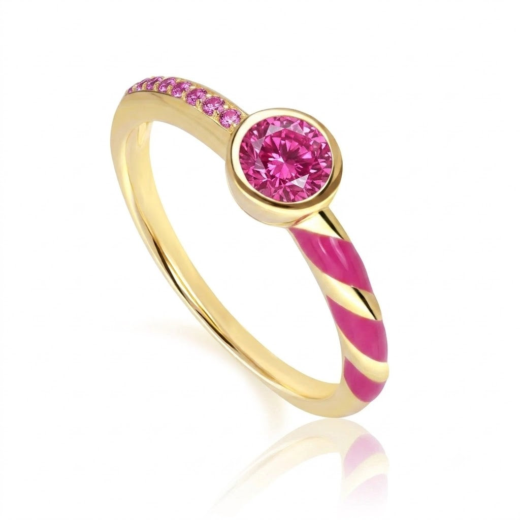 Lumina Spiral Enamel Ring (Lavender Edition)