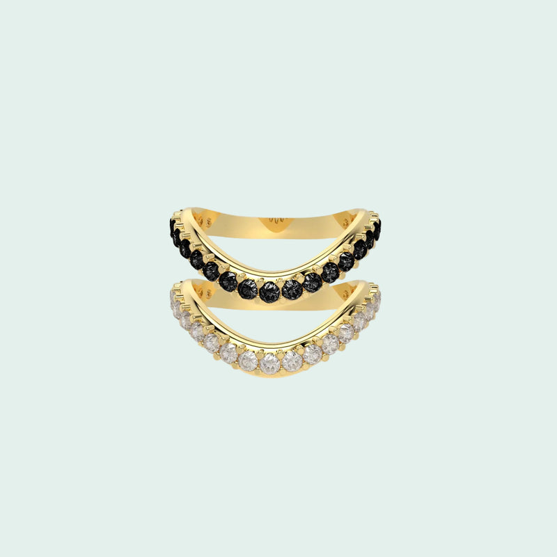 Liquid Tide Dual Band Pavé Ring