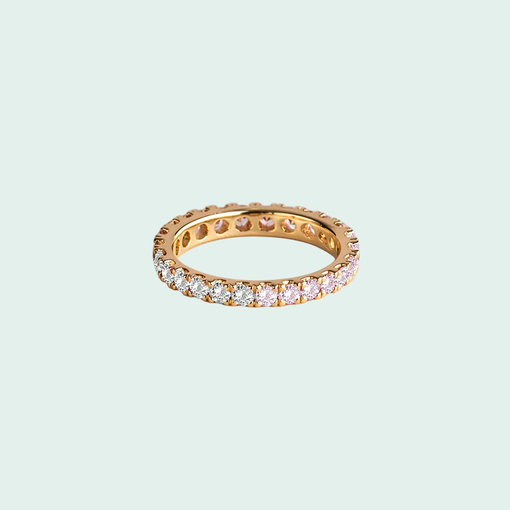 white candy pave eternity (gold)