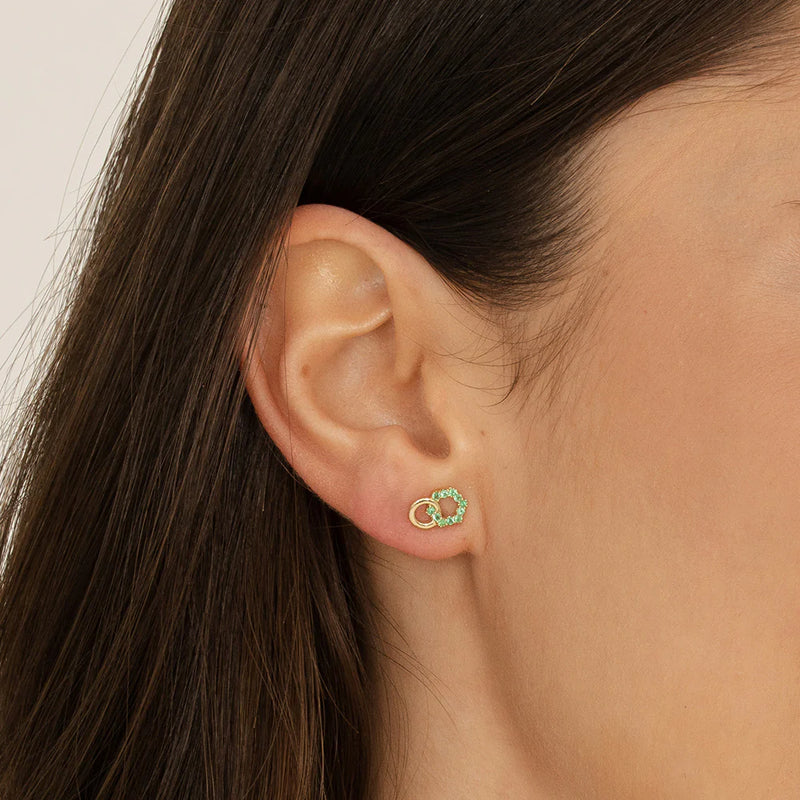 Apex Interlock Stud Earrings (Ruby Edition)
