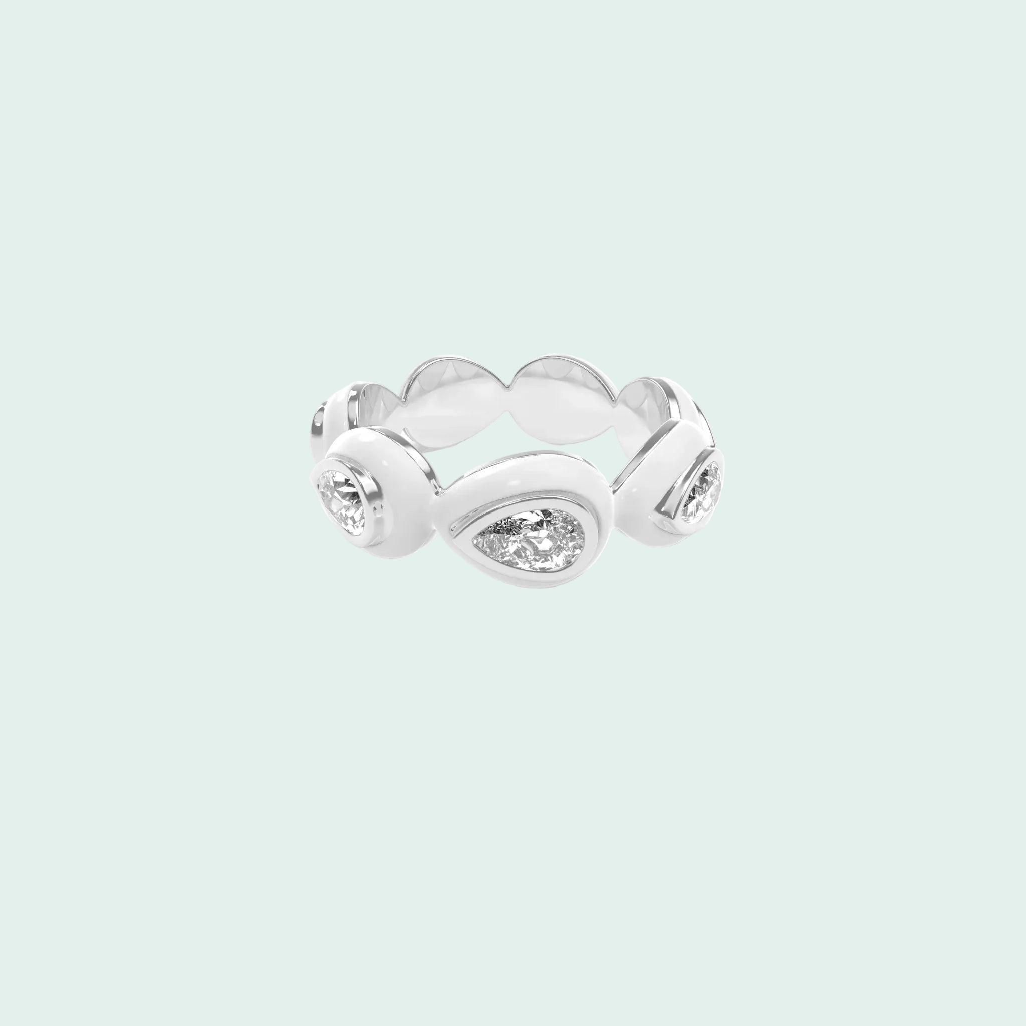 Liquid Tide Teardrop Ring (SILVER)