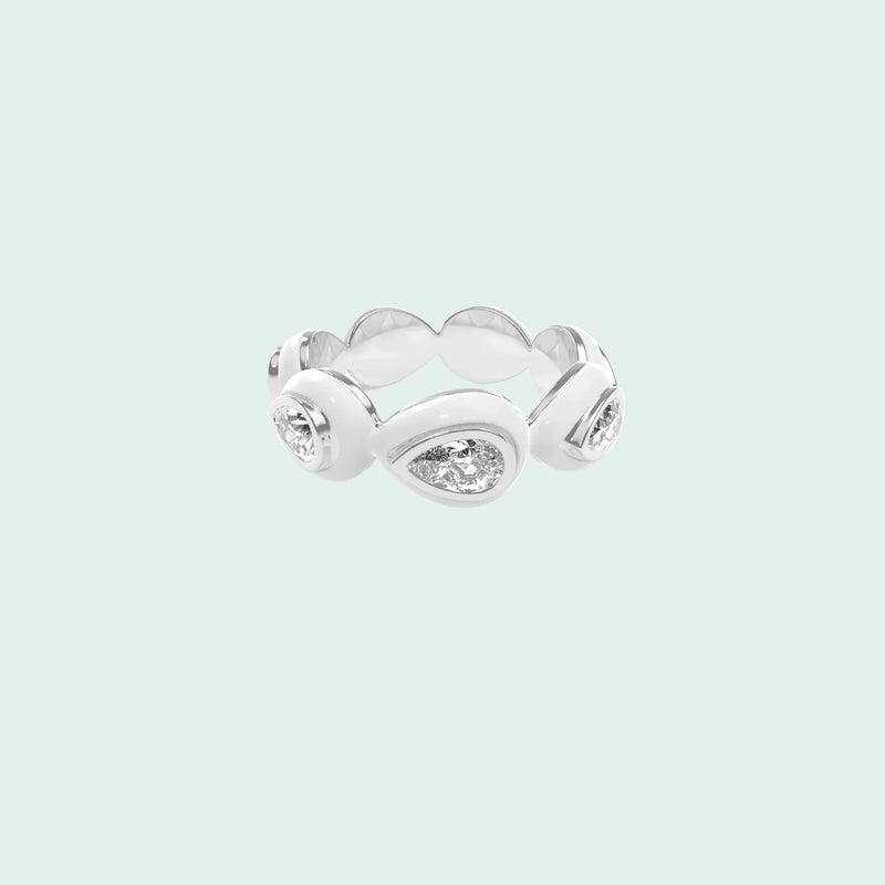 Liquid Tide Teardrop Ring (SILVER)