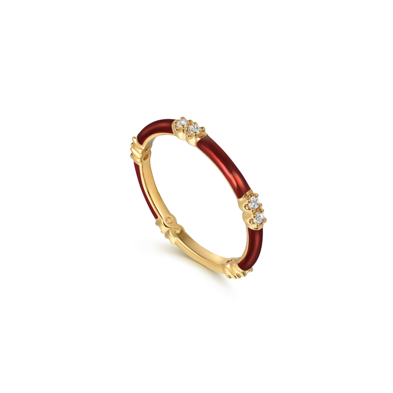 The Lucky Bamboo Ring (Chrome Blue & Yellow Gold Edition)
