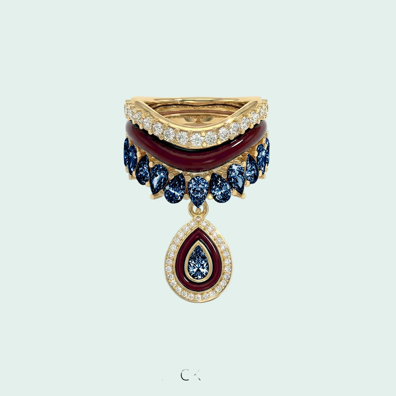 Varna-Volt-Gold Trio Ring Stack