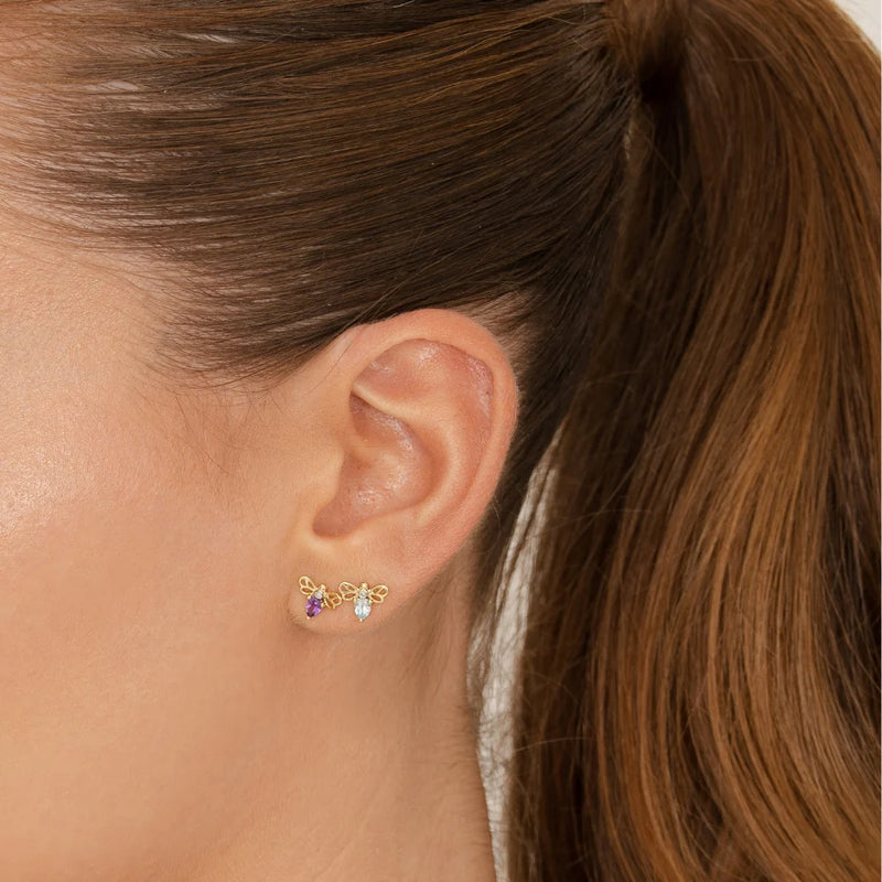 Lumina Butterfly Stud Earrings (Garnet Edition)