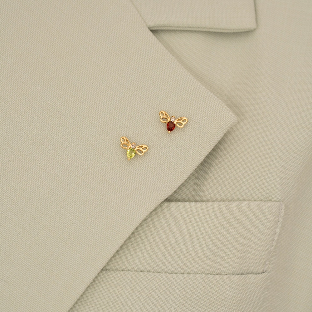 Lumina Butterfly Stud Earrings (Garnet Edition)