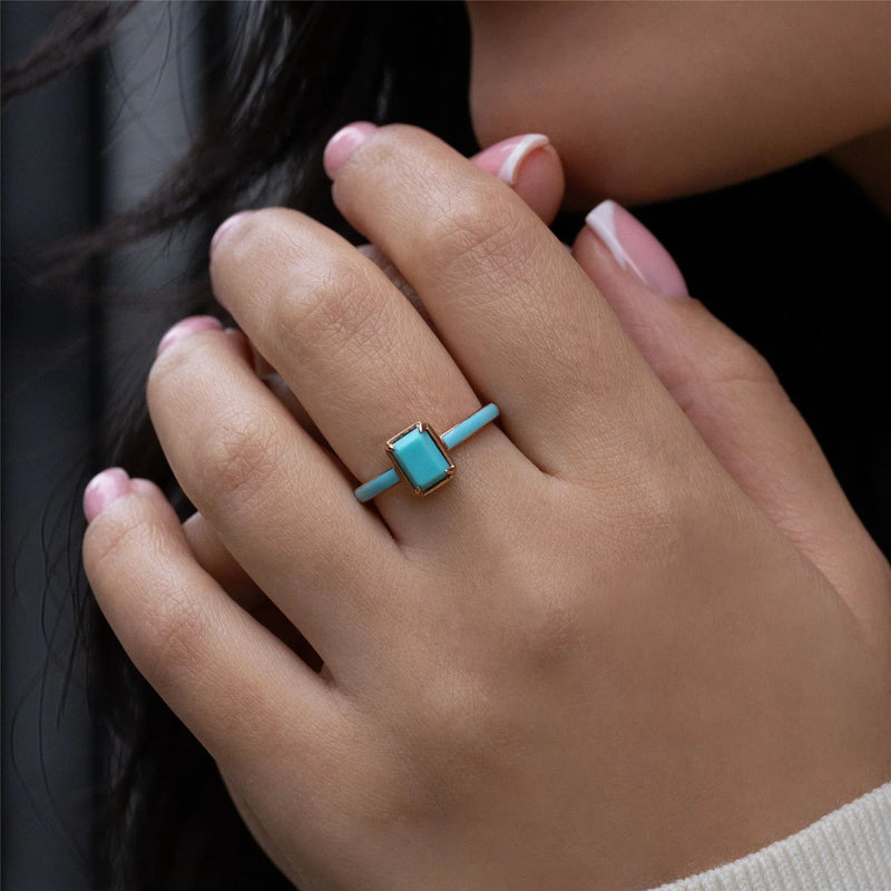 Azure Baguette Ring