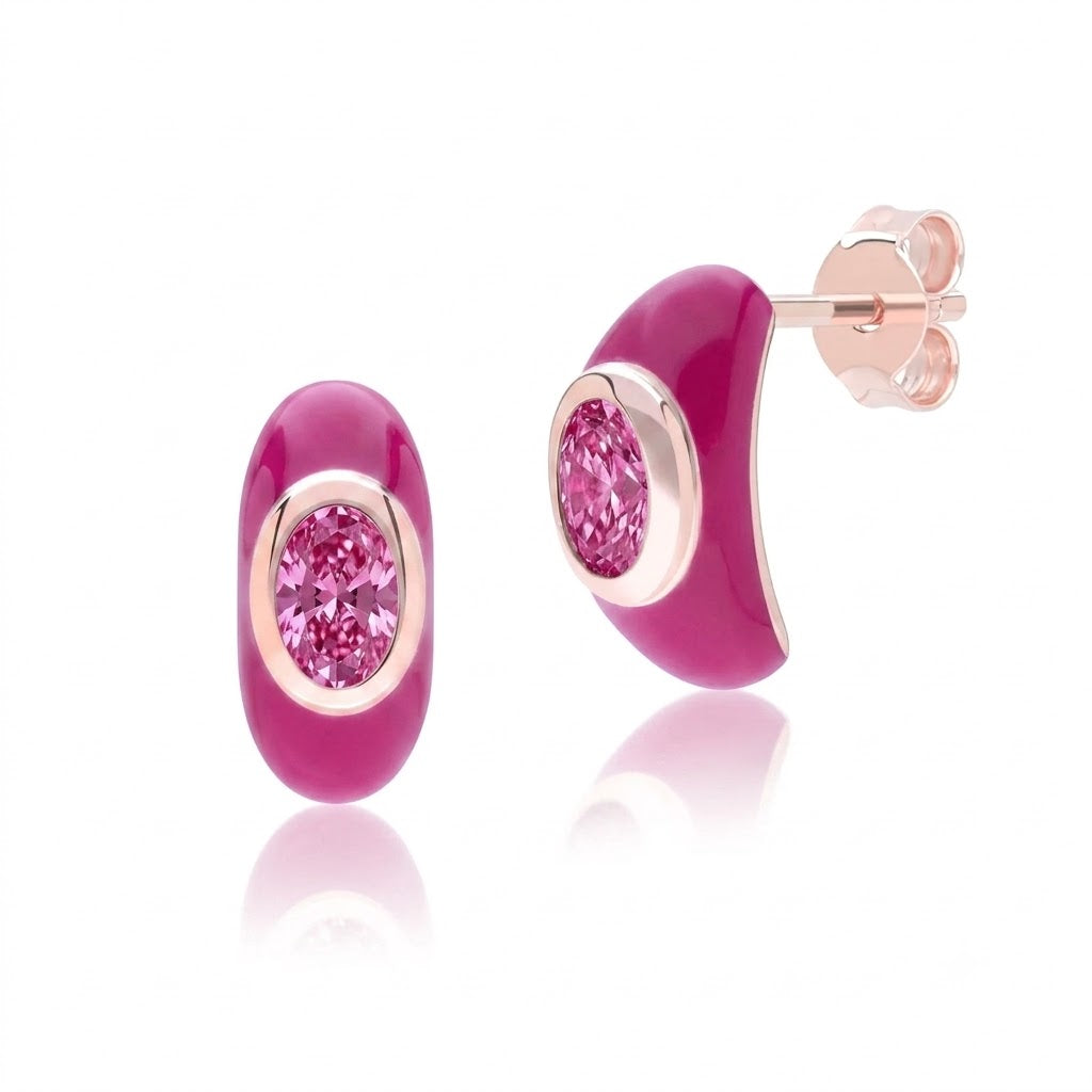 Azure Arc Baguette Stud Earrings (Sky Edition)