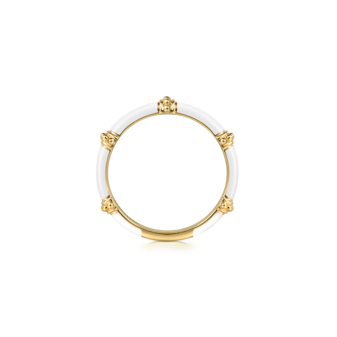 The Bamboo Node Ring (Chrome Green & Rose Gold Edition)