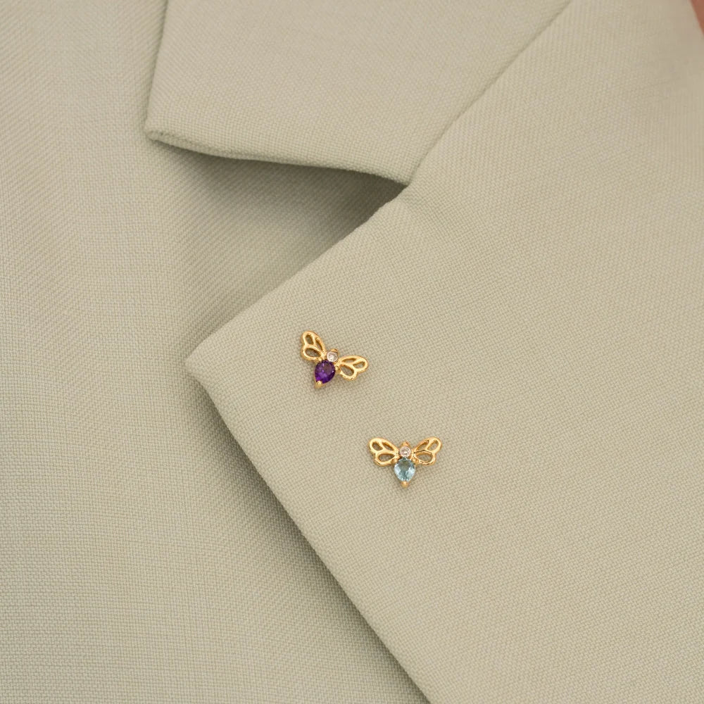 Lumina Butterfly Stud Earrings (Garnet Edition)