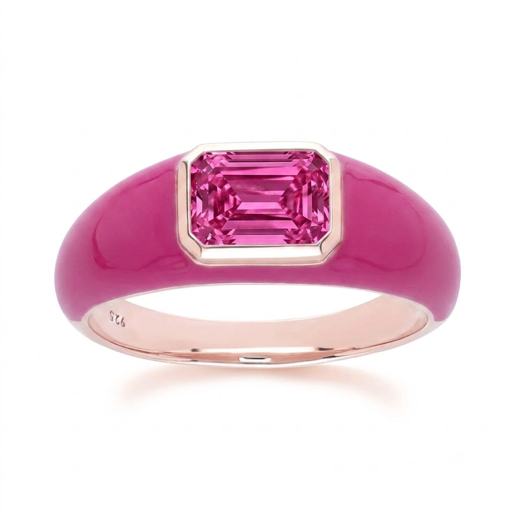 Azure Arc Baguette Dome Ring (Lavender Edition)